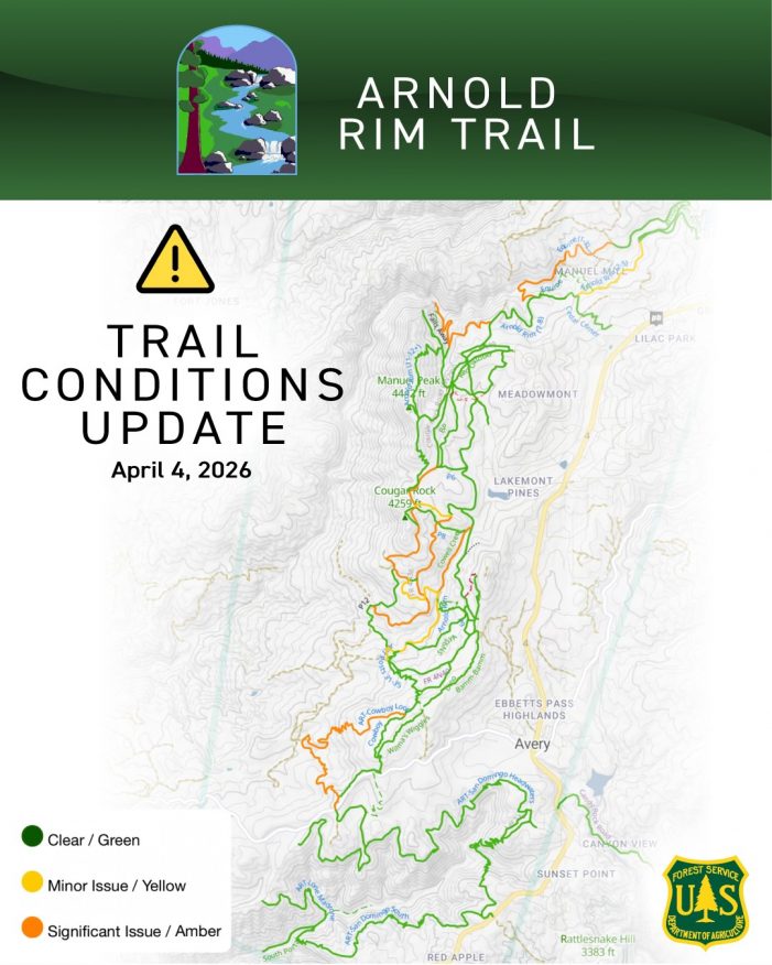 Arnold Rim Trail Conditions Update