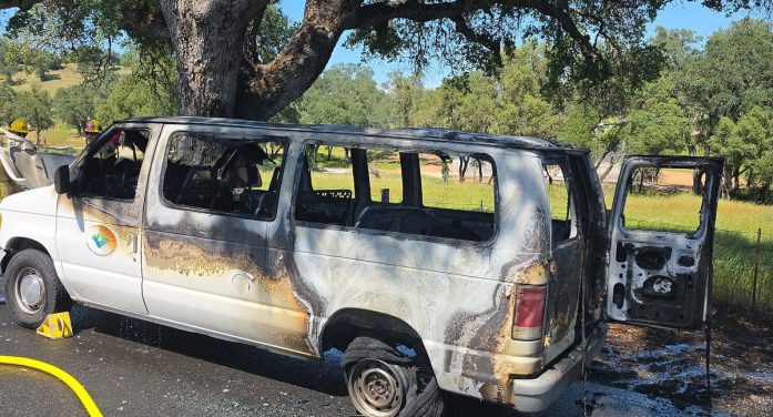 Transit Van Fire on Hwy 49 in San Andreas Area