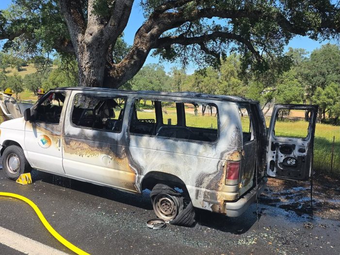 Transit Van Fire on Hwy 49 in San Andreas Area