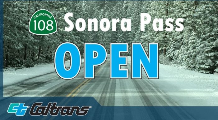 Sonora Pass on Hwy 108 to Reopen Thursday at 10am!