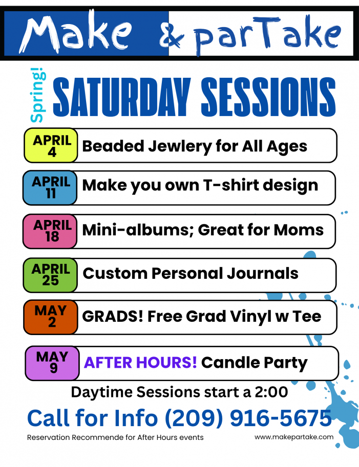 Make and parTake has New Crafts, New Classes, New Sessions & More!!