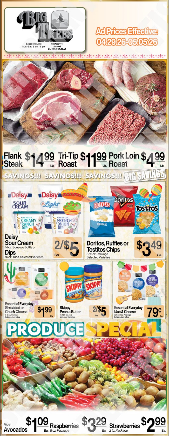 Big Trees Market Weekly Ad with Grocery, Produce, Meat & Deli Specials Through May 5th! Shop Local & Save!