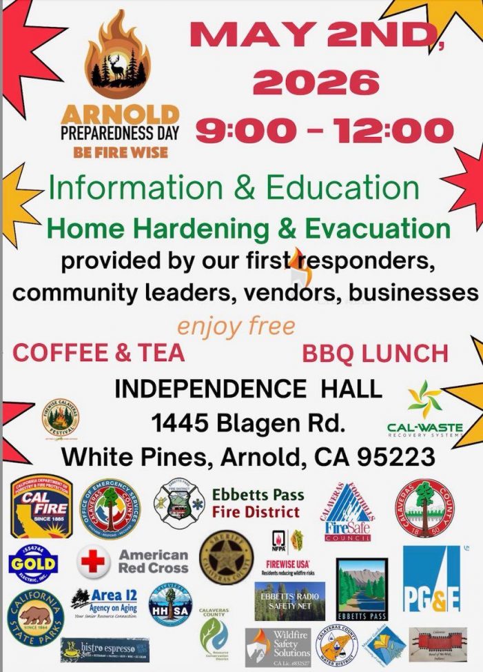 Be Fire Wise!  Attend Arnold Preparedness Day 2026!