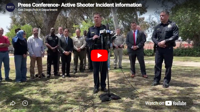 SDPD Update on Active Shooters at Islamic Center of San Diego