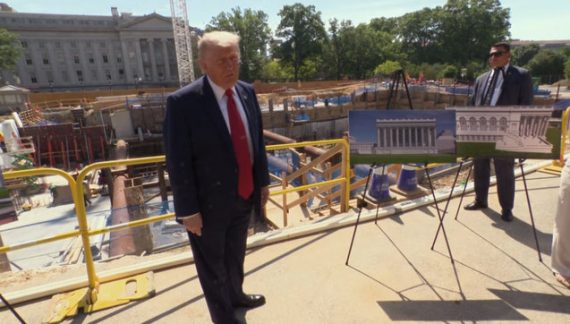 President Trump Visits White House Ballroom Construction