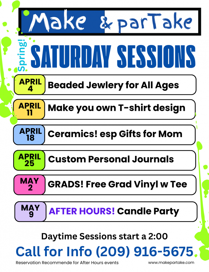 Great Saturday Events & More at Make & parTake!