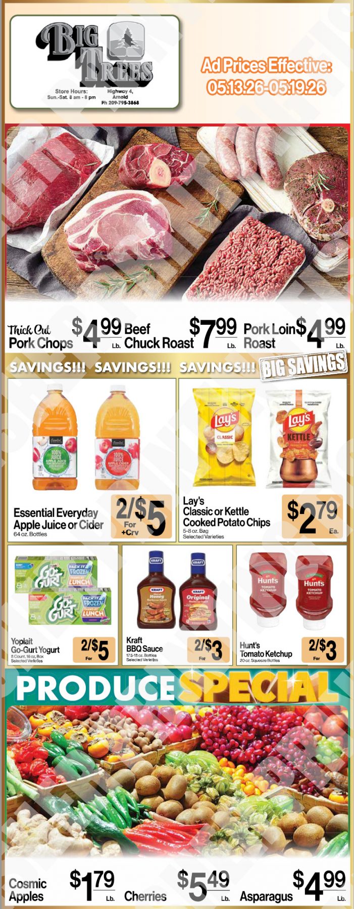 Big Trees Market Weekly Ad with Grocery, Produce, Meat & Deli Specials Through May 19th! Shop Local & Save!