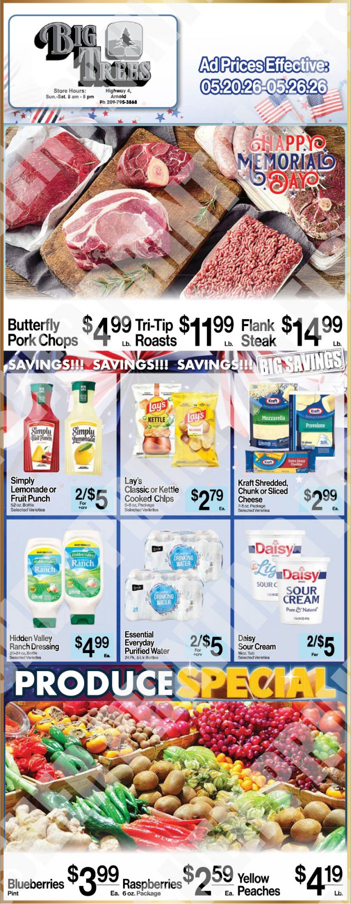 Big Trees Market Weekly Ad with Grocery, Produce, Meat & Deli Specials Through May 26th! Shop Local & Save!