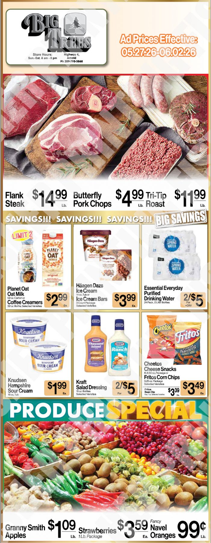 Big Trees Market Weekly Ad with Grocery, Produce, Meat & Deli Specials Through June 3rd! Shop Local & Save!