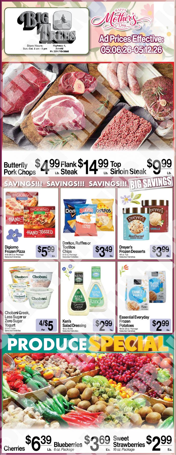 Big Trees Market Weekly Ad with Grocery, Produce, Meat & Deli Specials Through May 12th! Shop Local & Save!