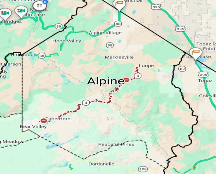 Update from Caltrans…Yes, Ebbetts Pass is Open Even if Your Phone Says it Isn’t