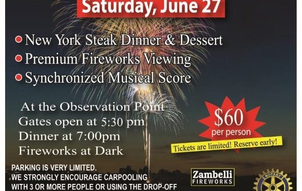 San Andreas Rotary Club to Host Fireworks at Hogan – A Spectacular Evening of Dining, Music, and Fireworks