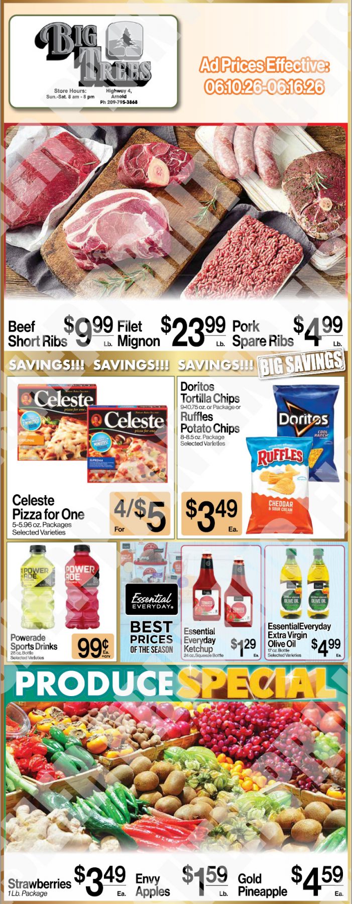 Big Trees Market Weekly Ad with Grocery, Produce, Meat & Deli Specials Through June 16th! Shop Local & Save!