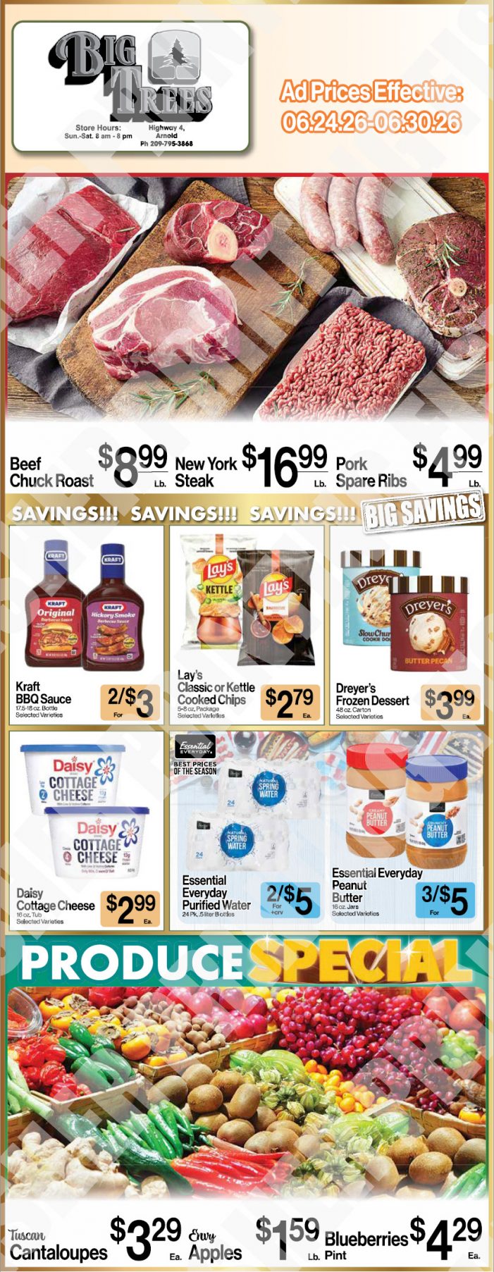 Big Trees Market Weekly Ad with Grocery, Produce, Meat & Deli Specials Through June 30th! Shop Local & Save!