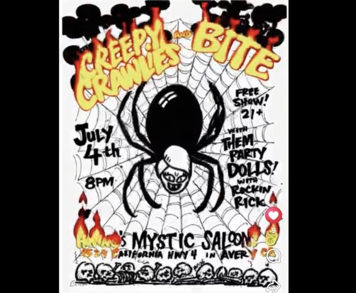 Live Music @ Howard’s Mystic Saloon Featuring Creepy Crawlies and Bite