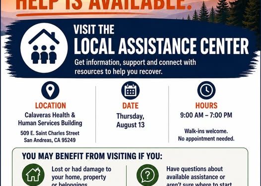 Local Assistance Center to Open for Residents Impacted by the Gann Fire