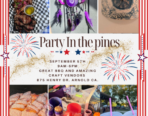 Community BBQ and Craft Fair “Party in the Pines” Takes Place Sept 5th in Arnold