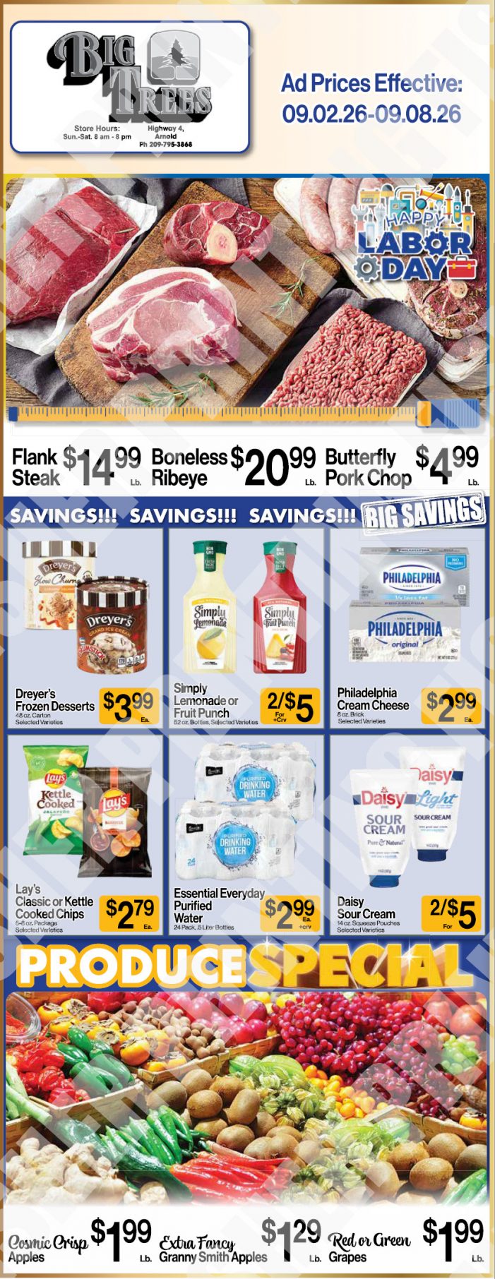 Big Trees Market Weekly Ad with Grocery, Produce, Meat & Deli Specials Through September 8th! Shop Local & Save!