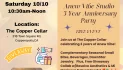 3rd Year Anniversary Party at The Copper Cellar The Town Square At Copper Valley