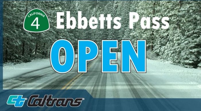 Ebbetts Pass Re-Opens to Traffic After (Storm)