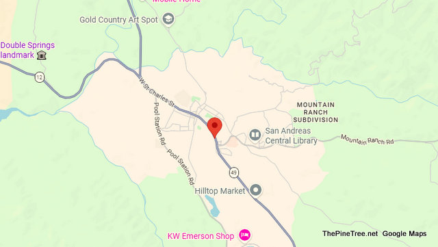 Traffic Update….Minor Injury Collision on Hwy 49 in San Andreas