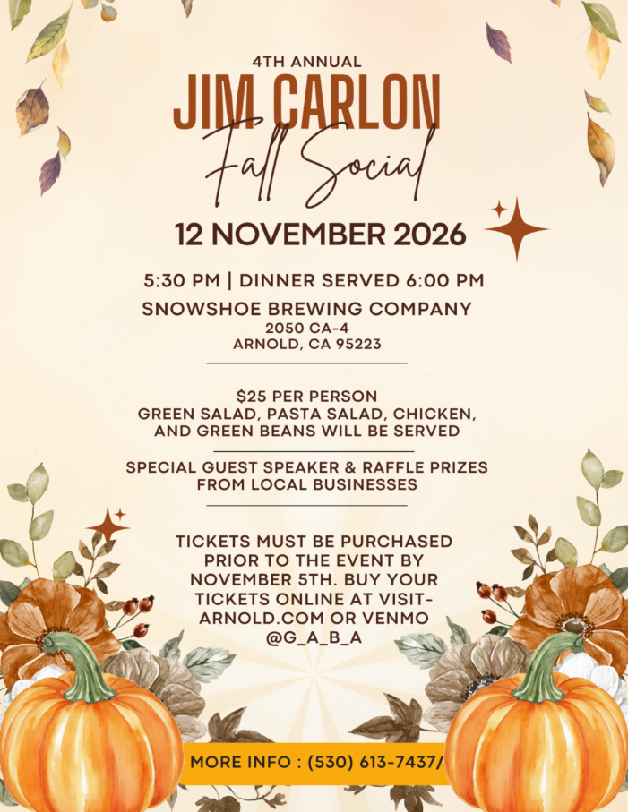 Greater Arnold Business Association Hosts 4th Annual Jim Carlon Fall Social! Get Your Tickets By Nov. 5th!