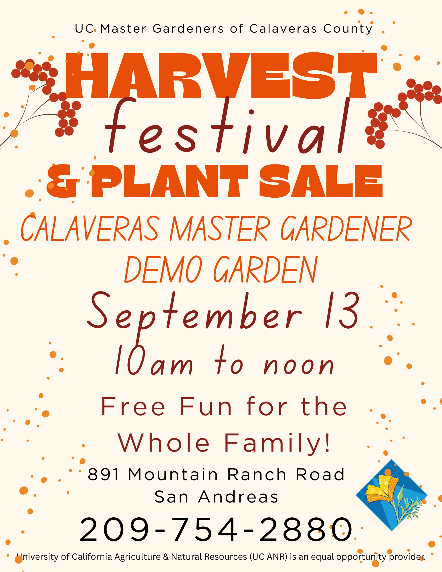 Calaveras Master Gardeners Harvest Festival & Plant Sale